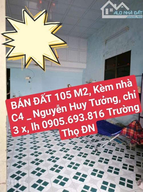 🌻🌻🌻 BÁN ĐẤT TẶNG NHÀ CẤP 4 – PHỐ ẨM THỰC NGUYỄN HUY TƯỞNG