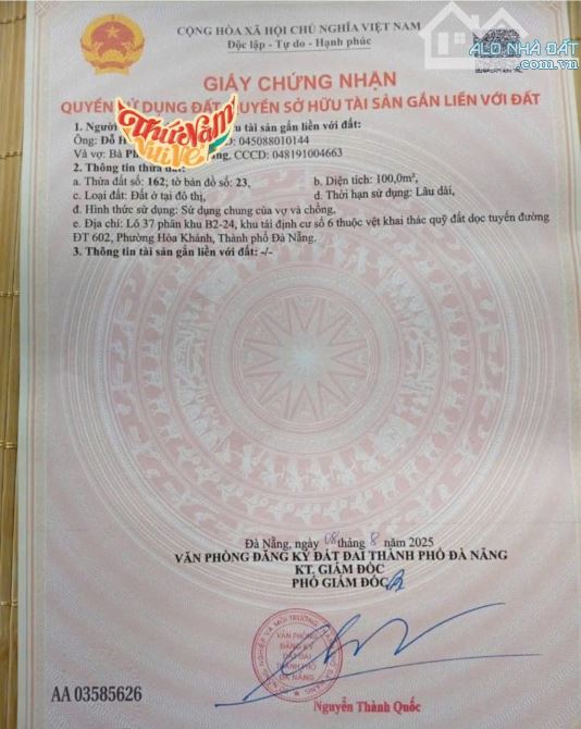 📌📌📌LÀM VIỆC TRỰC TIẾP GIÁ TỐT !!! bán lô đất khu Hòa Sơn 6 vị trí đẹp