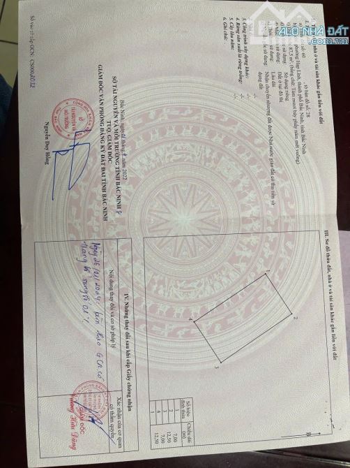 BÁN ĐẤU GIÁ TIÊN XÁ HẠP LĨNH LÀN 2 MẶT 7M GIÁ 4,6 TỶ - 1