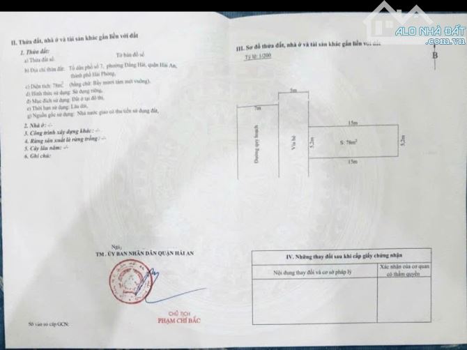 Bán đất tái định cư Phúc Lộc sau Bảo Hiểm Hải An - DT 78m - Mt 5.2m hướng Tây tứ trạch - 1