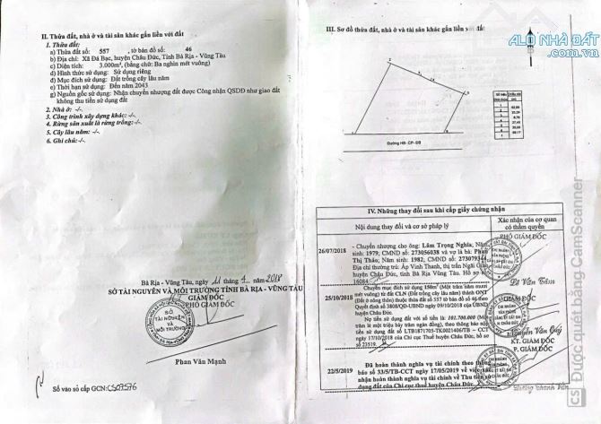 Bán lô đất mặt tiền đường Bình Ba - Đá Bạc, Châu Đức, Vũng Tàu - TP. HCM - 1