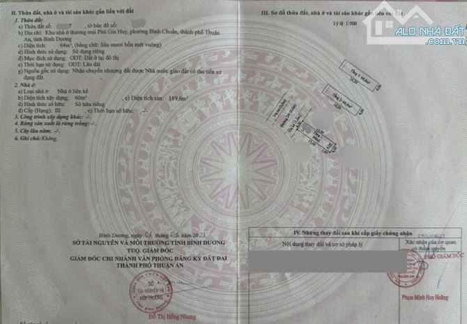 Bán nhà 1T2L 4x16m hoàn công, đường D4 KDC Phú Gia Huy p.Bình Chuẩn, đang thuê 8tr/th - 1