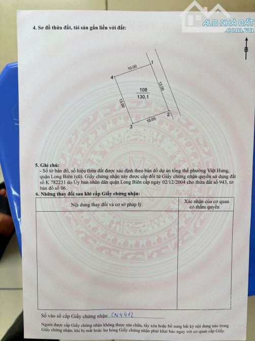 CẦN BÁN MẢNH ĐẤT ĐẸP TẠI VIỆT HƯNG – LONG BIÊN – HÀ NỘI, dt: 65M2, GIÁ: 8.4 TỶ CÓ RA LỘC - 1
