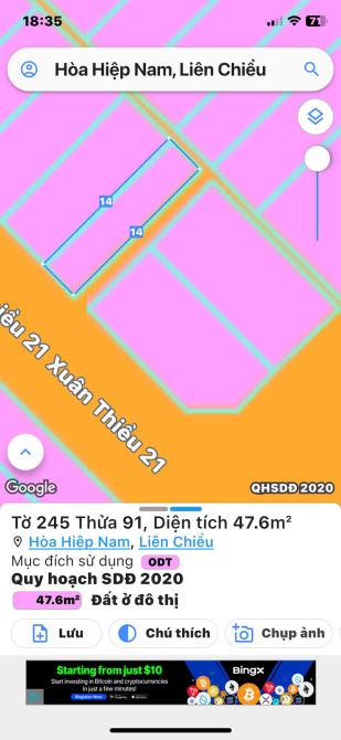 Bán đất đường Xuân Thiều 21 - Gía rẽ hơn đất kiệt - Sát biển - 1