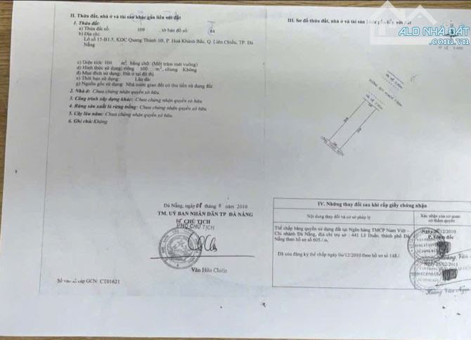 Bán lô đất MT Bàu Vàng 5 Hoà Khánh Bắc Liên Chiểu - 2