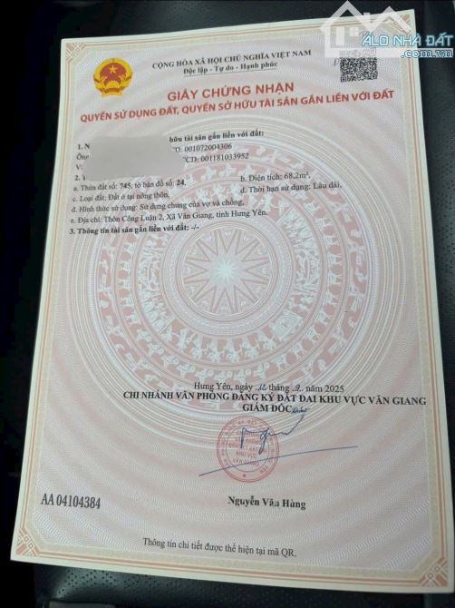 Siêu vip duy nhất 1 lô 68m2 tại Thị trấn Văn Giang sát dự án Alluvia và dự án đường di sản - 2