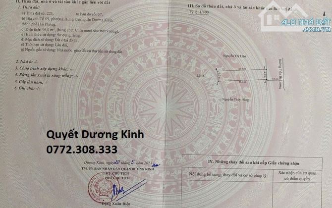 96m2 mặt đường Trần Bá Lương, Hưng Đạo, Gần đường Vành Đai 2, chỉ 3 tỷ. E Quyết Dương Kinh - 2