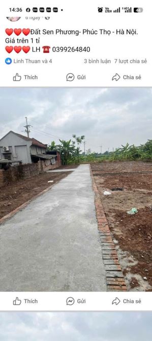 Bán đất Sen Phương Phúc Thọ 41 m2, ô tô vào đất, mặt tiền 4 m giá 1.25 tỷ. - 3