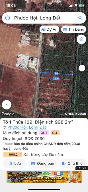 BÁN 1000M2 200M TC ĐƯỜNG NGUYỄN HUỆ - ĐỐI DIỆN NHÀ VƯỜN BIỆT THỰ  XÃ ĐẤT ĐỎ.BRVT - 4
