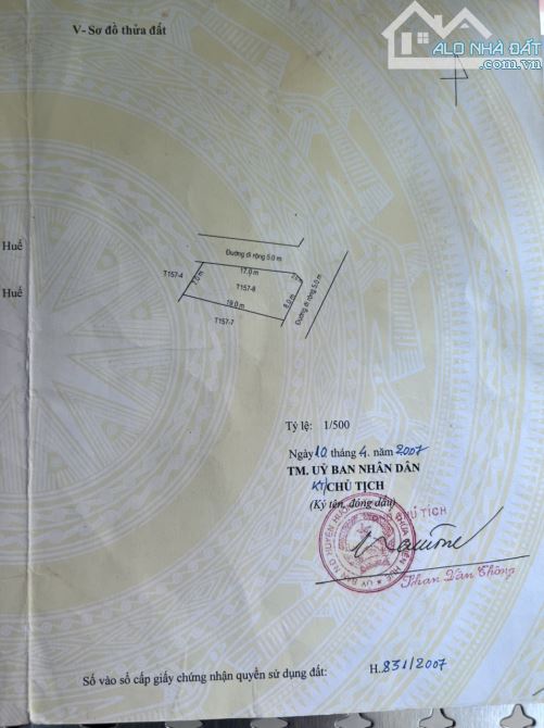 Bán đất 2 mặt tiền Thủy Thanh; Thành phố Huế (sát cầu ngói Thanh Toàn) - 4