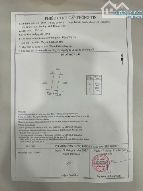 BÁN LÔ DIÊN LẠC 70M2 ĐƯỜNG OTO CÁCH QL27C CHỈ 20M - 1
