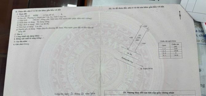 ✅ Bán lô đất thổ mặt tiền đường N8 thuộc KDC Idico2 , Phường 6 , TP Tân An _ DT: 6x24.85 - 4
