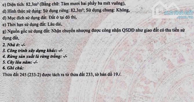 Bán lô đất KQH KIM LONG - Chỉ 2,1 tỷ/ 82m2 - 5