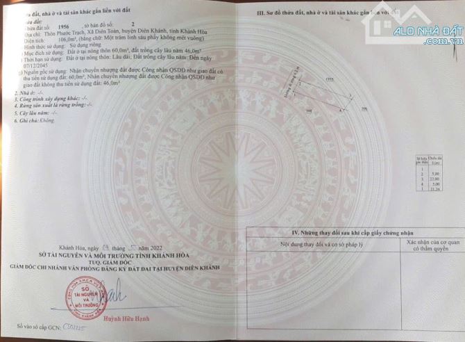 Bán đất gần ubnd, đường ô tô xã Diên Khánh Diên Toàn cũ - 7