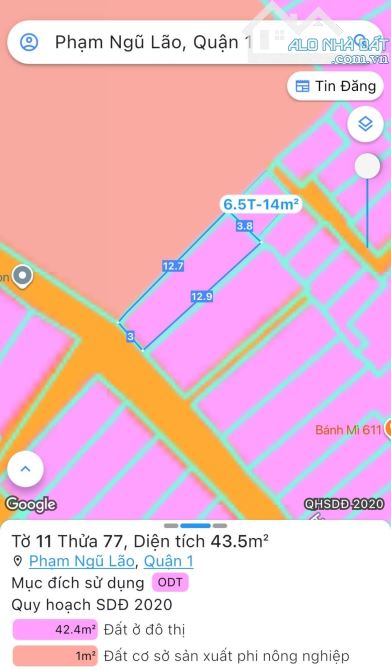 Bán nhà Quận 1 - Hẻm kinh doanh oto - 44m2, không quy hoạch - 8