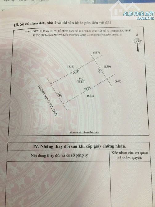 Bán 105m2 đất kinh doanh mặt đường Lê Văn Miến - Nghi Phú