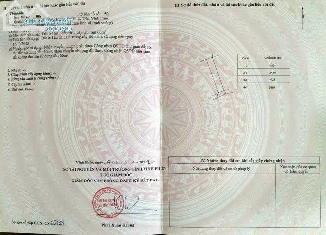 Chính chủ cần bán lô đất tại Phường Xuân Hòa, Thành phố Phúc Yên, Tỉnh Vĩnh Phúc - 3