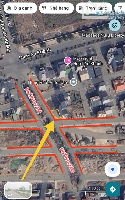 BÁN LÔ GÓC ĐƯỜNG 24 KHU DỊCH VỤ ĐỒNG MỚI AN KHÁNH DT 89M2