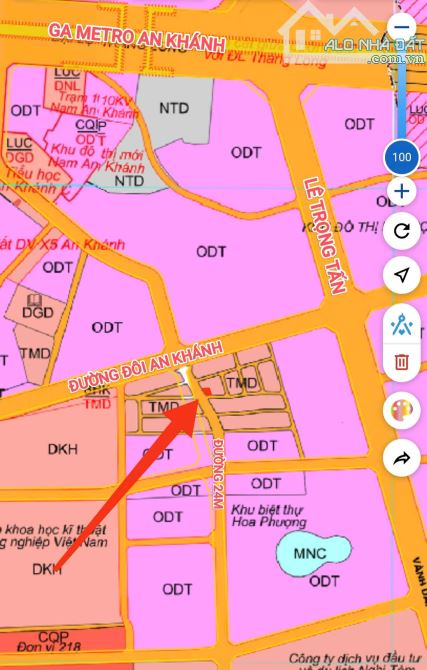 BÁN LÔ GÓC ĐƯỜNG 24 KHU DỊCH VỤ ĐỒNG MỚI AN KHÁNH DT 89M2