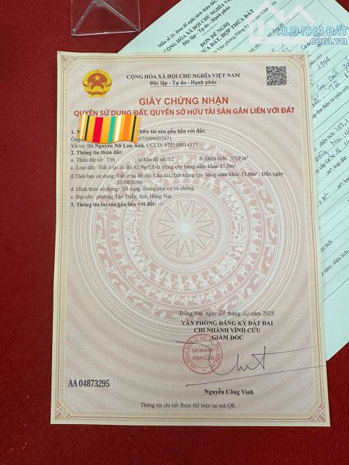 CHÍNH CHỦ CẦN BÁN GẤP LÔ ĐẤT MẶT TIỀN PHƯỜNG TÂN TRIỀU - 3