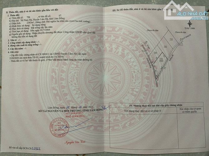 Bán 2 lô đất,lô góc, dt 10.911 m² và 8.090 m²,đầu tư siêu lợi nhuận tại Lâm Hà, Lâm Đồng