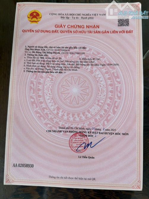 BÁN ĐẤT SỔ HỒNG RIÊNG ĐƯỜNG NGUYỄN THỊ PHA, XÃ ĐÔNG THẠNH, HÓC MÔN CŨ - 2