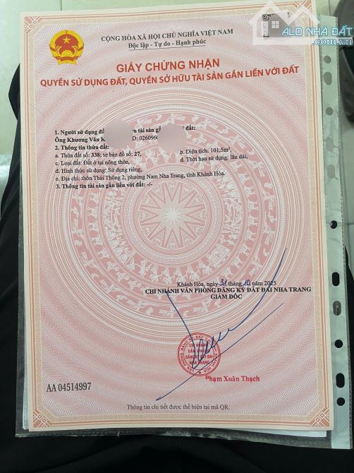 ĐẤT TTTP NHA TRANG MẶT TIỀN NÚI CẤM ,VĨNH THÁI, ĐƯỜNG 7M, CẠNH KĐT MỸ GIA. - 5