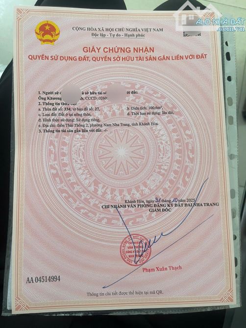 ĐẤT TTTP NHA TRANG MẶT TIỀN NÚI CẤM ,VĨNH THÁI, ĐƯỜNG 7M, CẠNH KĐT MỸ GIA. - 8