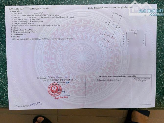 Bán Gấp dãy trọ có 2 kiot- 10 phòng ở Tân Thông Hội- Củ Chi. DT 256m2, giá 980 triệu. SHR.