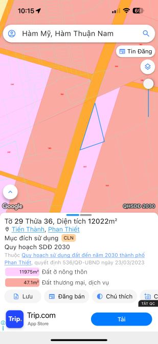 BÁN 1,2HA ĐẤT MẶT ĐƯỜNG 719B, P TIẾN THÀNH, PHAN THIẾT GIÁ RẺ - 1