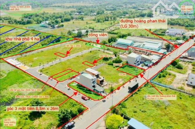 ĐẤT BÌNH CHÁNH NGANG 5M NGAY CHỢ BÌNH CHÁNH HOÀNG PHAN THÁI 86M2(5×19)ĐƯỜNG XE TẢI CHỈ 2x - 1