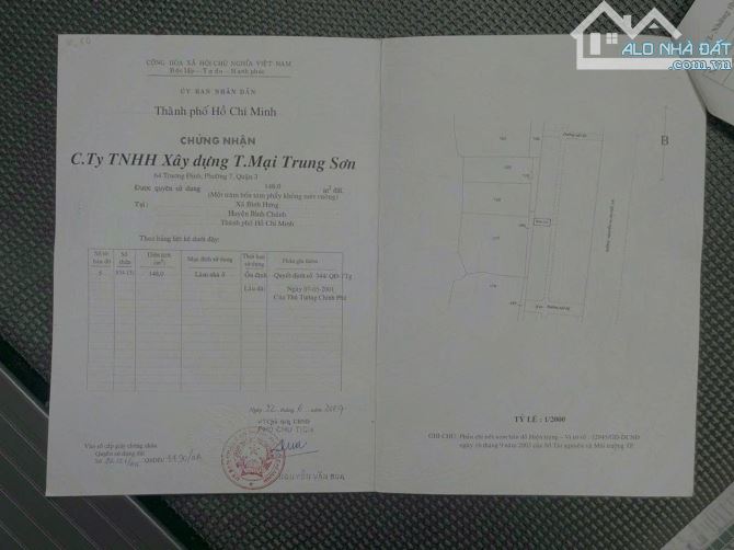 Bán nền đất 8x18,5 ( 148m2) , sổ hồng riêng,  khu dân cư Trung Sơn, Bình Hưng Bình Chánh