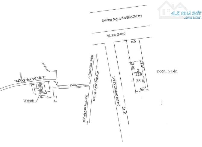 Đất mặt tiền Nguyễn bình – phú lợi, bình dương 124m2