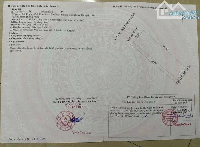 Đất đường Bàu Mạc 20, kẹp cống 1.5m xây nhà thoáng mát, 92.5m giá 4.750ty - 2