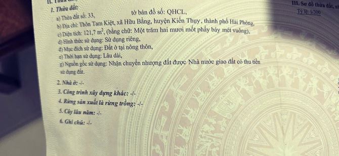 Bán đất Tam Kiệt - Hữu Bằng - Kiến Thụy - Hải Phòng