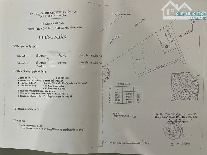 BÁN NHÀ MẶT TIỀN ĐƯỜNG 2/9, PHƯỜNG 12, TP VŨNG TÀU ( DT: 801M2 + 700M2 TC + GIÁ 41 TỶ) - 1