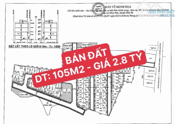 BÁN ĐẤT - KHU RẠCH TÔM, 105M2, GIÁ 2.8TỶ, CÁCH LÊ VĂN LƯƠNG 80M - 3