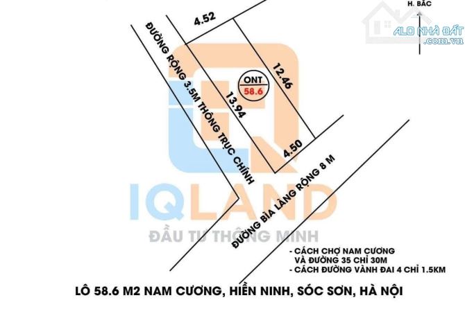 MỞ BÁN EM SIÊU PHẨM LÔ GÓC 58,6M2  GIÁ RE NHÂT TẠI NAM CƯƠNG HIÊN NINH SÓC SƠN HÀ NÔI