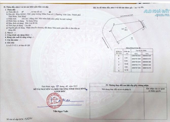 Bán lô góc TĐC Trần Lãm. Dt 105 giá 5,8 tỷ. - 1