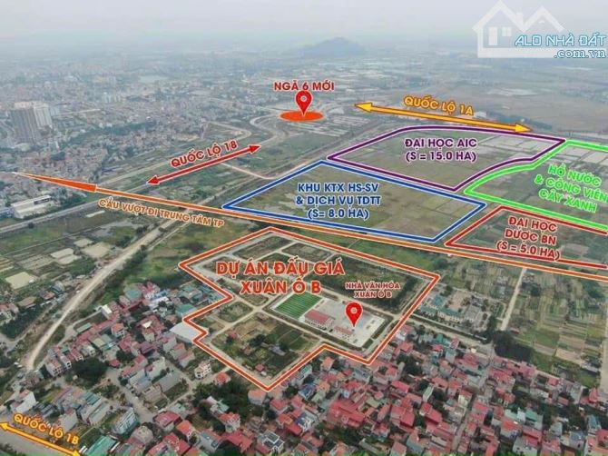 Bán Lô Đấu Giá 8,3Ha View Vườn Hoa Xuân Ổ B - Võ Cường - Tp Bắc Ninh. Giá 5.15 tỷ - 1