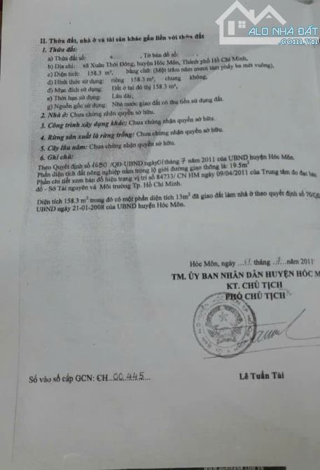 Bán gấp lô đất ngay đường Xuân Thới 8, Xuân Thới Đông, Hóc Môn, 720 triệu, 9x17m, thổ cư - 3