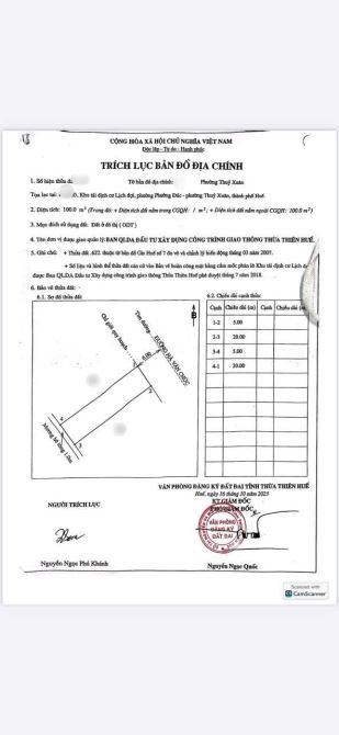 Bán Đất mặt tiền Hà Văn Chúc View kênh, KQH Bàu Vá, TP Huế Giá Chỉ 3.2x Tỷ