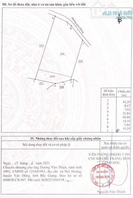 BÁN ĐẤT ĐẸP TẠI TRẢNG BOM, ĐỒNG NAI – 2.154,2M² (300M² THỔ CƯ) – GIÁ TỐT, CÓ THƯƠNG LƯỢNG