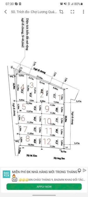 Bán đất ngay chợ Lương Quán, Nam Sơn chỉ 1,4x tỷ. - 2