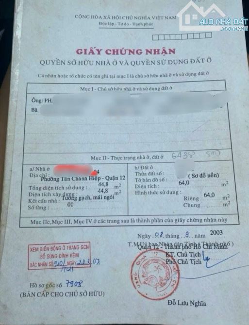 Vợ chồng già dọn về ở với con cái nên bán gấp căn nhà lầu 4x16m,  Q12, 910 triệu, giao sổ - 7