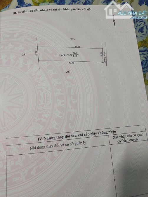 BÁN ĐẤT DAY SAP 10x42m, CHỈ 395 TRIỆU - ĐỐI DIỆN HỒ SINH THÁI  • Diện tích: 10x42m (Tổng: - 2