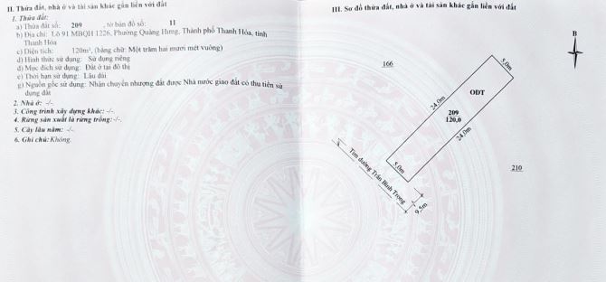 Chính chủ cần bán lô đất mặt đường Trần Bình Trọng, phường Quảng Hưng, TP. Thanh Hóa - 2