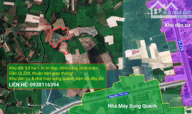 BÁN GẤP ĐẤT 9,8HA TÂY NINH – ĐÃ CHUYỂN ĐỔI ĐẤT SKC, CHỈ 31 TỶ - 2