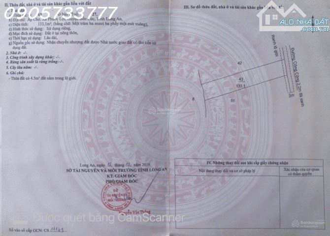 Bán đất 133m2 tại xã Phước Lợi, Bến Lức, Long An, 920 triệu - 2