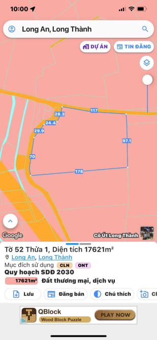 1,7 hecta có 300m2 thổ cư, 2 mặt tiền đường nhựa trước sân bay Long Thành, Đồng Nai - 1